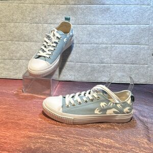 Alexander McQueen blue and white birds mcq sneakers